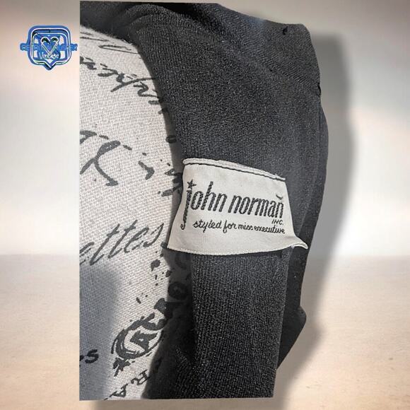 Vintage 1960's John Norman Mod Little Black Cocktail Mini Dress - Picture 2 of 7